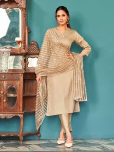 The Beige Suit From Gulbhahar Has Timeless Elegance for Every Woman’s Wardrobe