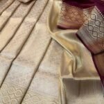 Pure Golden Banarasi Saree with Intricate Handloom Design