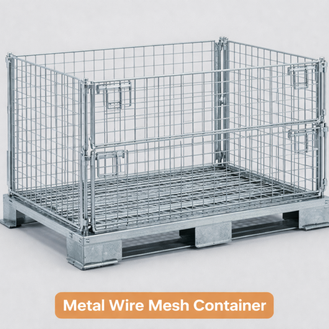 Heavy-Duty Wire Mesh Cage for Industrial Storage