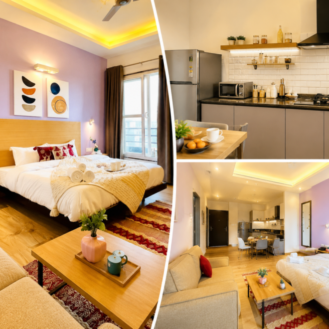 Which Serviced Apartments Near Medanta Gurgaon Offer Kitchen Facilities?