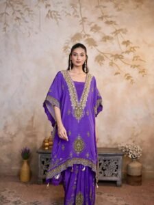 Designer Ethnic Kaftan Suit Purple Color